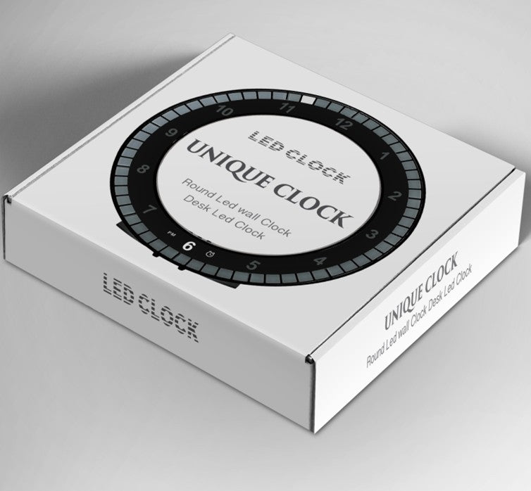 LED Digital Wall Clock Dual-Use Dimming Digital Circular Photoreceptive Clocks