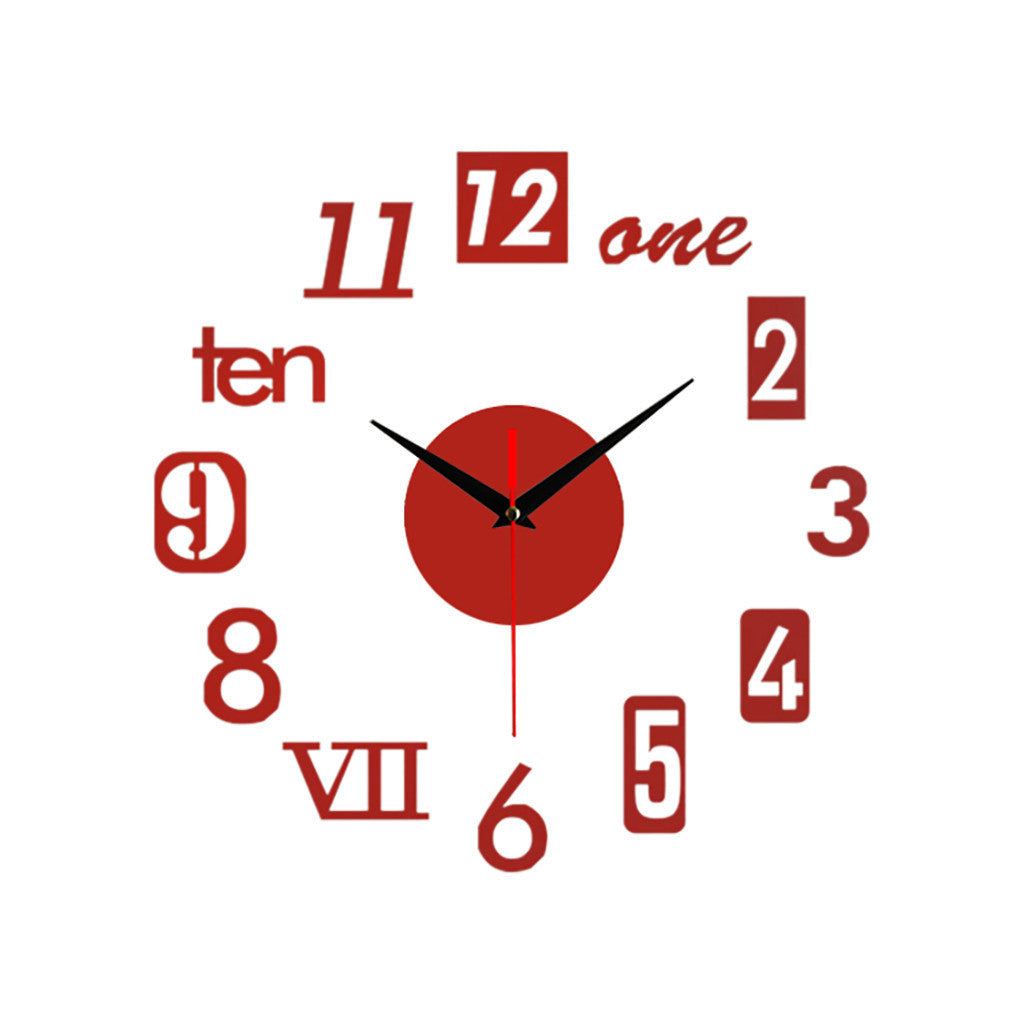 Creative English Numbers Living Room Background Decoration Wall Stickers Clocks