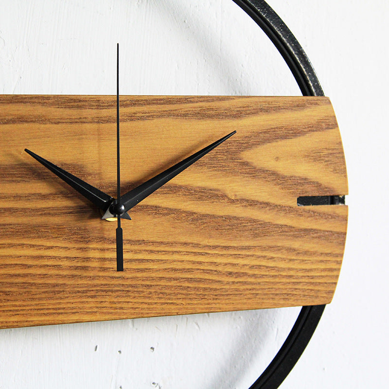 Nordic Style Fashionable Simple Silent Wood Wall Clocks for Home Decor Wood Type Wall Clock Quartz Modern Design Timer