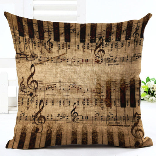 Gajjar Pillow Case Musical Note Painting Linen Throw Pillow Case Home Dropshipping Support Pillows For Neck